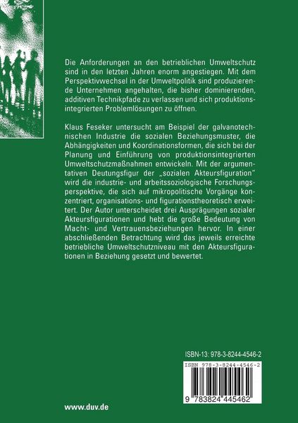 Produktbild: Soziale Akteursfigurationen im produktionsintegrierten Umweltschutz