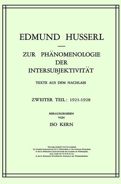Produktbild: Zur Ph&auml;nomenologie der Intersubjektivit&auml;t