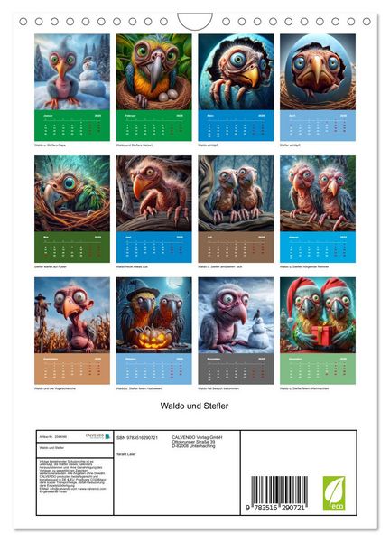 Produktbild: Waldo und Stefler (Wandkalender 2026 DIN A4 hoch), CALVENDO Monatskalender