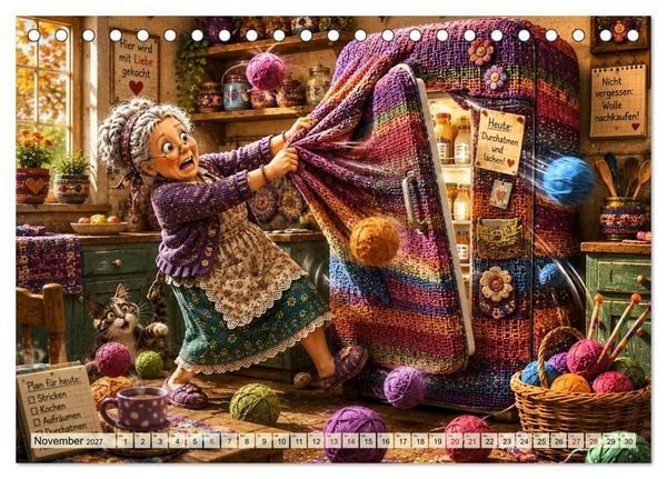 Produktbild: Die strickende Oma (Tischkalender 2027 DIN A5 quer), CALVENDO Monatskalender