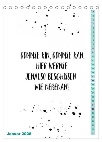 Produktbild: BERLINERISCH Lustige Spr&uuml;che (Tischkalender 2026 DIN A5 hoch), CALVENDO Monatskalender