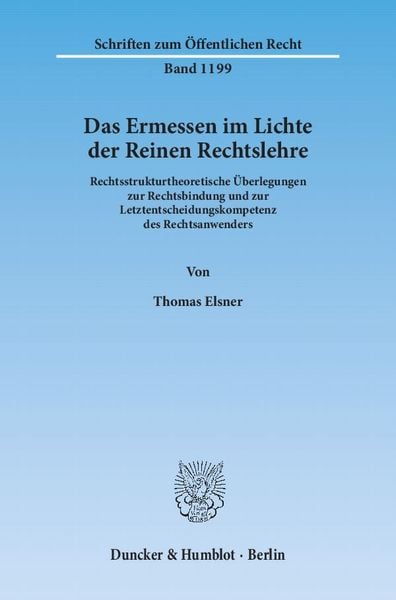 Produktbild: Das Ermessen im Lichte der Reinen Rechtslehre.