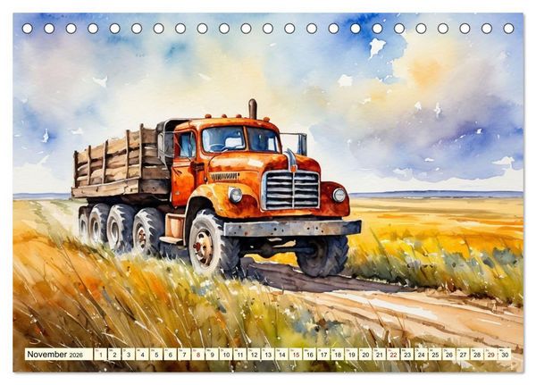 Produktbild: Nostalgische Trucks (Tischkalender 2026 DIN A5 quer), CALVENDO Monatskalender
