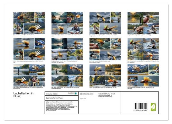 Produktbild: Lachsfischen im Fluss (hochwertiger Premium Wandkalender 2026 DIN A2 quer), Kunstdruck in Hochglanz