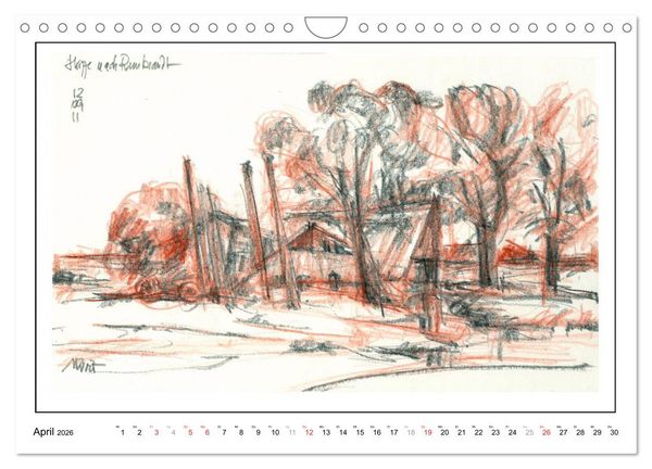 Produktbild: Rembrandt Landschaften wgVoigt (Wandkalender 2026 DIN A4 quer), CALVENDO Monatskalender