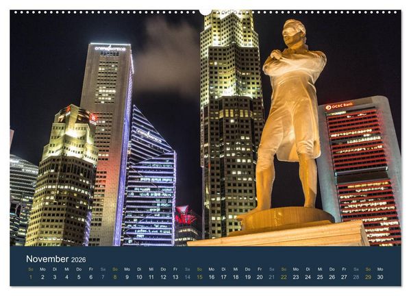 Produktbild: Singapur bei Nacht und Tag (Wandkalender 2026 DIN A2 quer), CALVENDO Monatskalender