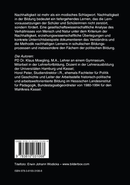Produktbild: Nachhaltiges Lernen in der politischen Bildung