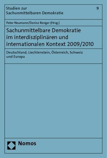 Produktbild: Sachunmittelbare Demokratie im interdisziplin&auml;ren und internationalen Kontext 2009/2010