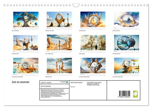 Produktbild: Zeit ist abstrakt (Wandkalender 2026 DIN A3 quer), CALVENDO Monatskalender