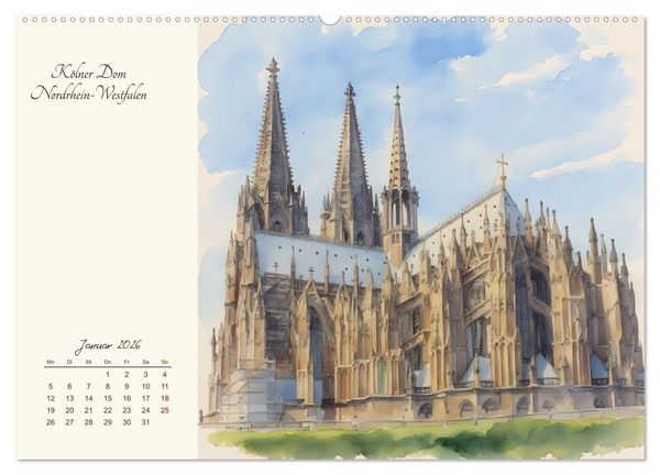 Produktbild: Historische Deutsche Wahrzeichen (Wandkalender 2026 DIN A2 quer), CALVENDO Monatskalender