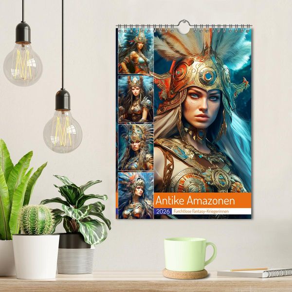 Produktbild: Antike Amazonen. Furchtlose Fantasy-Kriegerinnen (Wandkalender 2026 DIN A4 hoch), CALVENDO Monatskalender
