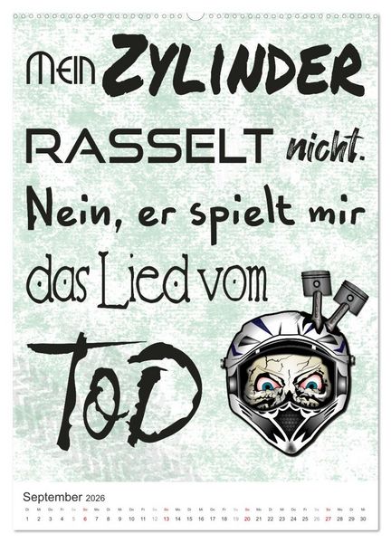 Produktbild: Coole Biker-Spr&uuml;che (hochwertiger Premium Wandkalender 2026 DIN A2 hoch), Kunstdruck in Hochglanz