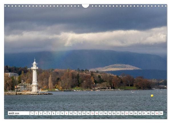 Produktbild: Entre France et Suisse, le lac L&eacute;man (Calendrier mural 2026 DIN A3 vertical), CALVENDO calendrier mensuel
