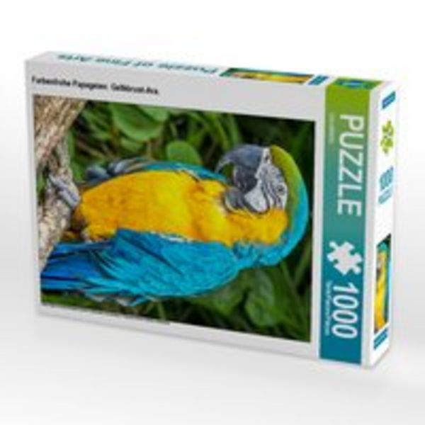 CALVENDO Puzzle Farbenfrohe Papageien: Gelbbrust-Ara. | 1000 Teile Lege-Größe 64x48cm Foto-Puzzle für glückliche Stunden