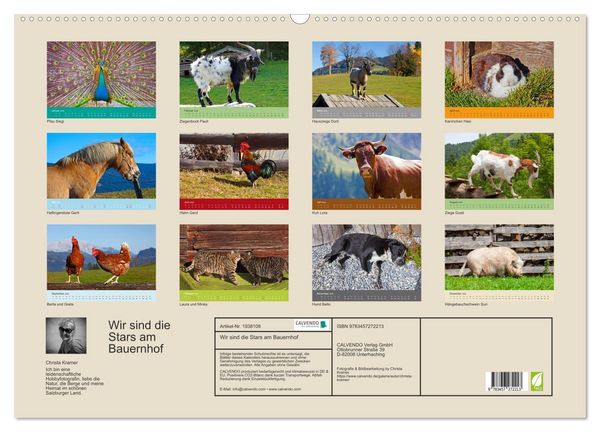 Produktbild: Wir sind die Stars am Bauernhof (Wandkalender 2026 DIN A2 quer), CALVENDO Monatskalender