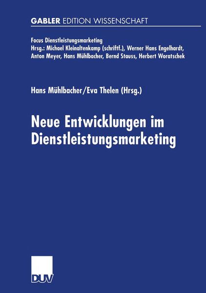 Produktbild: Neue Entwicklungen im Dienstleistungsmarketing
