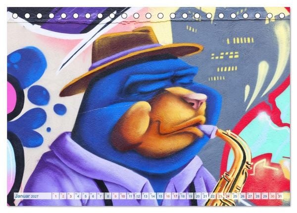 Produktbild: Streetart in Halle an der Saale (Tischkalender 2027 DIN A5 quer), CALVENDO Monatskalender