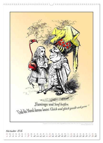 Produktbild: Alice im Wunderland - Weltliteraturkalender (Wandkalender 2026 DIN A2 hoch), CALVENDO Monatskalender