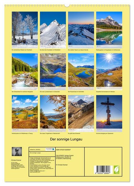 Produktbild: Der sonnige Lungau (hochwertiger Premium Wandkalender 2026 DIN A2 hoch), Kunstdruck in Hochglanz