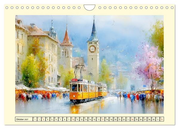 Produktbild: Reise durch die Schweiz. Malerische Einblicke in Stadt und Land (Wandkalender 2027 DIN A4 quer), CALVENDO Monatskalender