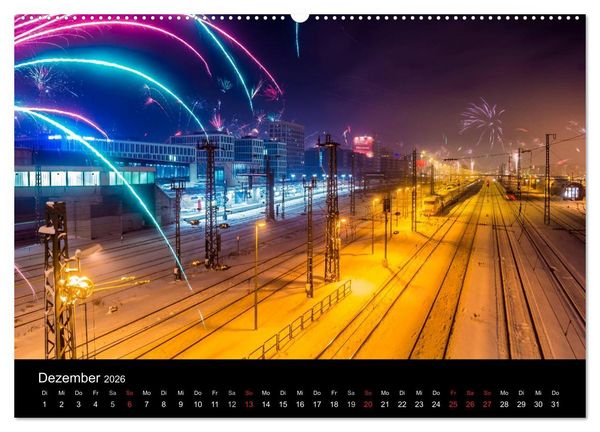 Produktbild: M&uuml;nchen bei Nacht (hochwertiger Premium Wandkalender 2026 DIN A2 quer), Kunstdruck in Hochglanz
