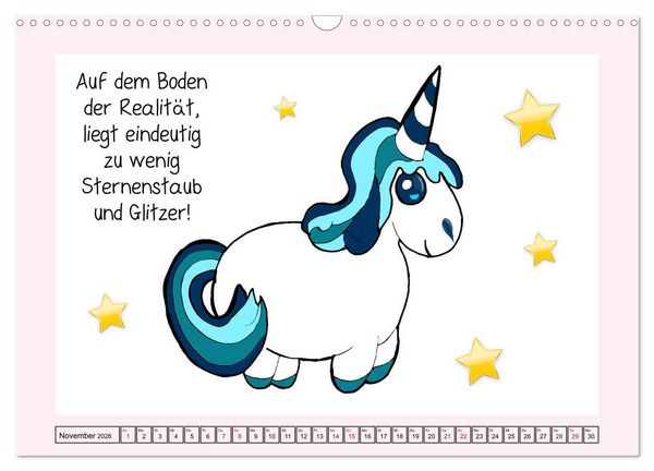 Produktbild: Unicorns. Einhorn-Spr&uuml;che und Weisheiten! (Wandkalender 2026 DIN A3 quer), CALVENDO Monatskalender