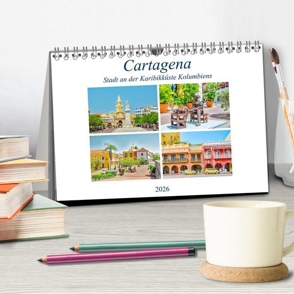 Produktbild: Cartagena - Stadt an der Karibikk&uuml;ste Kolumbiens (Tischkalender 2026 DIN A5 quer), CALVENDO Monatskalender