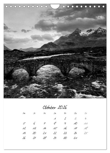 Produktbild: Schottland Monochrom (Wandkalender 2026 DIN A4 hoch), CALVENDO Monatskalender