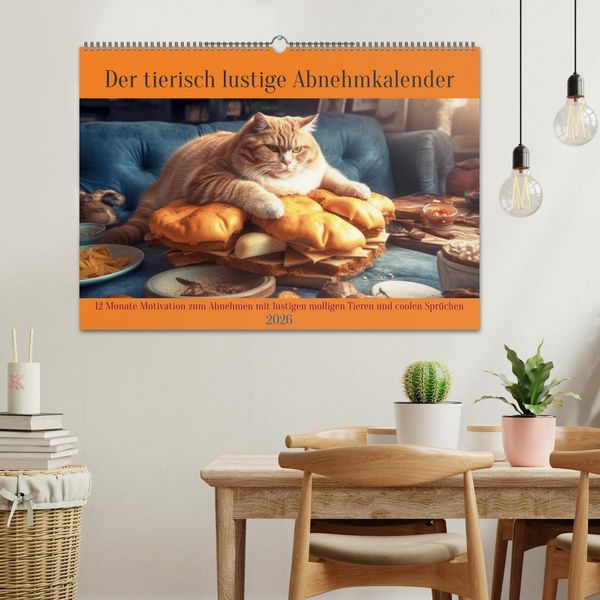 Produktbild: Der tierisch lustige Abnehmkalender (Wandkalender 2026 DIN A2 quer), CALVENDO Monatskalender