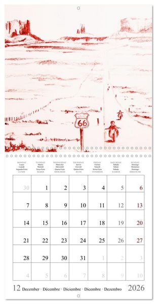 Produktbild: The passion of motorcycling - sketches of freedom (Wall Calendar 2026 12 &times; 12 Inch) CALVENDO 12 Month Wall Calendar