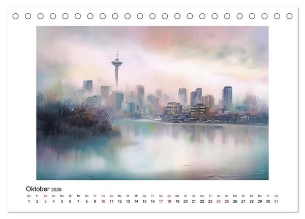 Produktbild: Fantasiest&auml;dte (Tischkalender 2026 DIN A5 quer), CALVENDO Monatskalender
