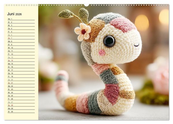 Produktbild: Kleine Freunde aus Wolle. Zauberhaft geh&auml;kelte Tierchen (hochwertiger Premium Wandkalender 2026 DIN A2 quer), Kunstdruck in Hochglanz