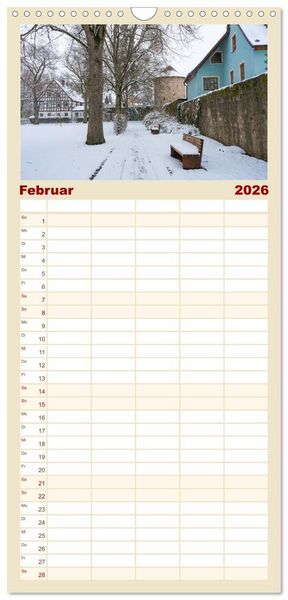 Produktbild: Familienplaner 2026 - Ein Spaziergang durch Feuchtwangen mit 5 Spalten (Wandkalender, 21 x 45 cm) CALVENDO