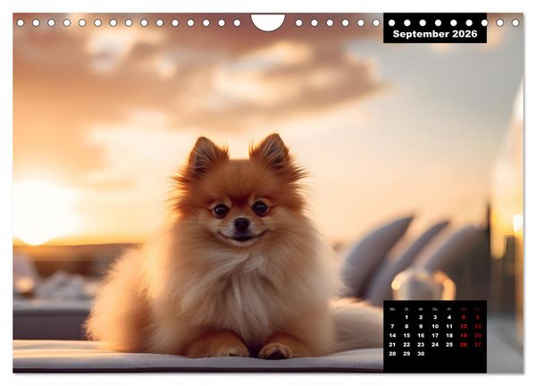 Produktbild: Zwergspitze - kleine Hunde, gro&szlig;e Pers&ouml;nlichkeiten (Wandkalender 2026 DIN A4 quer), CALVENDO Monatskalender