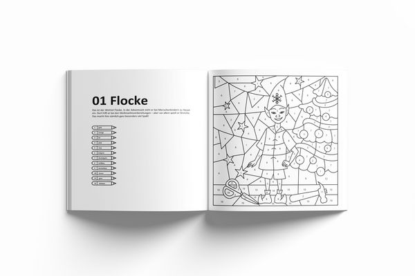 Produktbild: Malbuch f&uuml;r Weihnachten f&uuml;r Kinder ab 5 Jahren | MALEN NACH ZAHLEN | Magische Wichtel | Adventskalender-Buch