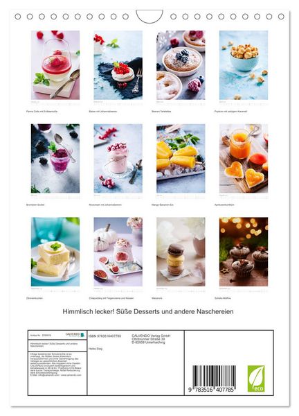 Produktbild: Himmlisch lecker! S&uuml;&szlig;e Desserts und andere Naschereien (Wandkalender 2026 DIN A4 hoch), CALVENDO Monatskalender