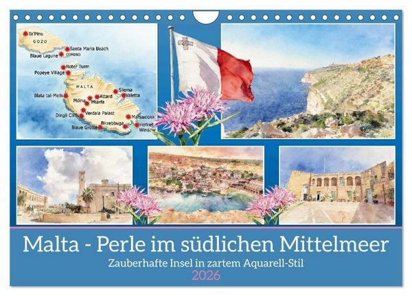 Produktbild: Malta - Perle im s&uuml;dlichen Mittelmeer (Wandkalender 2026 DIN A4 quer), CALVENDO Monatskalender