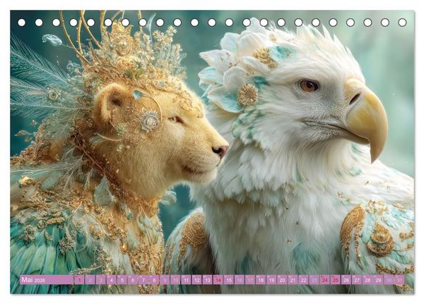 Produktbild: Humorvolle tierische Sch&ouml;pfungen - Hybridtiere (Tischkalender 2026 DIN A5 quer), CALVENDO Monatskalender