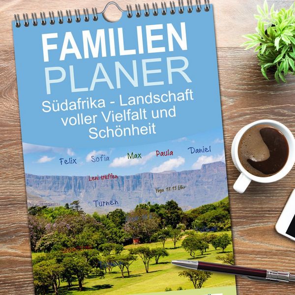 Produktbild: Familienplaner 2026 - S&uuml;dafrika - Landschaft voller Vielfalt und Sch&ouml;nheit mit 5 Spalten (Wandkalender, 21 x 45 cm) CALVENDO