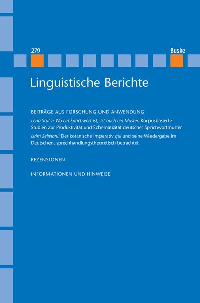 Produktbild: Linguistische Berichte Heft 279