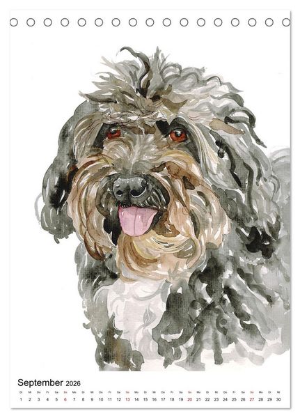 Produktbild: Hunde Portr&auml;ts in Aquarell (Tischkalender 2026 DIN A5 hoch), CALVENDO Monatskalender