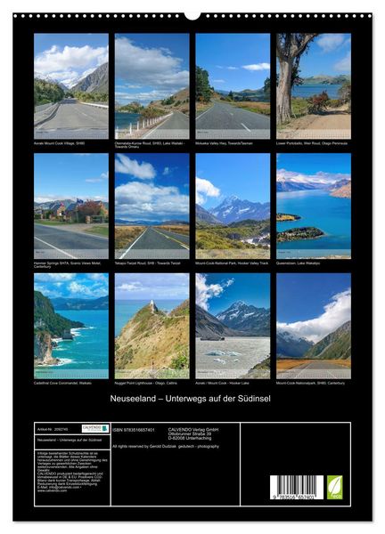 Produktbild: Neuseeland &ndash; Unterwegs auf der S&uuml;dinsel (hochwertiger Premium Wandkalender 2026 DIN A2 hoch), Kunstdruck in Hochglanz