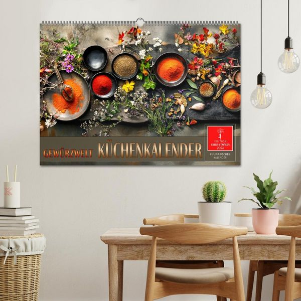 Produktbild: K&uuml;chenkalender Gew&uuml;rzwelt (Wandkalender 2026 DIN A2 quer), CALVENDO Monatskalender