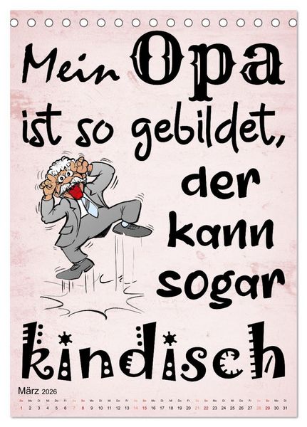 Produktbild: Opa ist der Coolste (Tischkalender 2026 DIN A5 hoch), CALVENDO Monatskalender