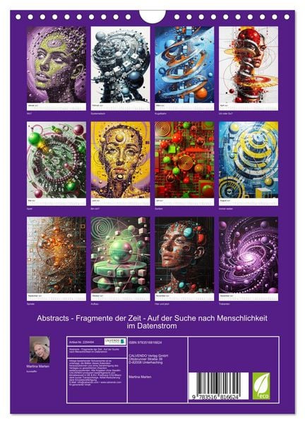 Produktbild: Abstracts - Fragmente der Zeit - Auf der Suche nach Menschlichkeit im Datenstrom (Wandkalender 2027 DIN A4 hoch), CALVENDO Monatskalender