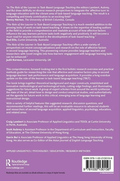 Produktbild: The Role of the Learner in Task-Based Language Teaching