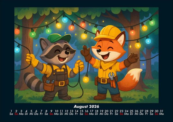 Produktbild: Rocco & Finn - Auf dem Weg zum Elektriker 2026 Fotokalender DIN A4