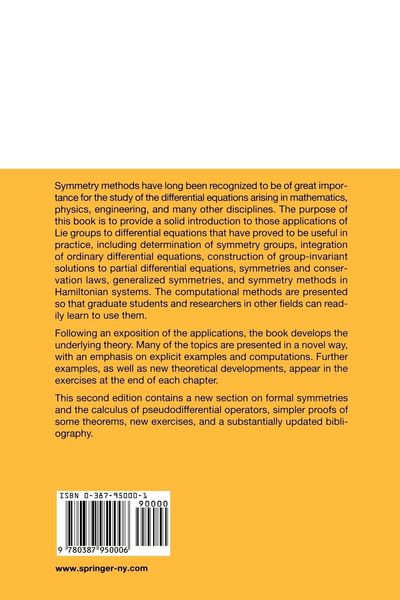 Produktbild: Applications of Lie Groups to Differential Equations