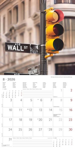 Produktbild: New York 2026 - Broschürenkalender 30x30 cm (30x60 geöffnet) - Kalender mit Platz für Notizen - Bildkalender - Wandplaner - Wandkalender