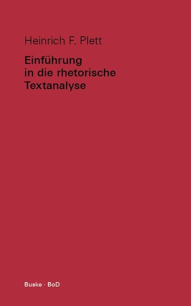 Produktbild: Einf&uuml;hrung in die rhetorische Textanalyse